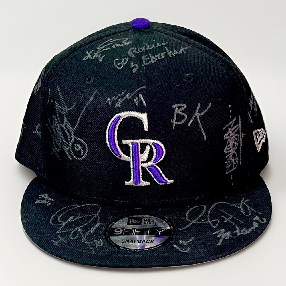 Colorado Rockies Team Signed Hat New Era 9FIFTY Snapback Cap - Event Signed